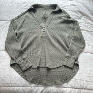 Aerie Olive Waffle Knit Sweater